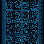 Celestial Maze with Twinkling Accents and Labyrinth Motif (Blue) - ODIKA