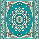 Elegant Medallion Trellis With Flourishing Botanical Motifs (Turquoise)