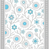 Arabesque Blossom Mosaic with Intricate Latticework Detailing(Blue)