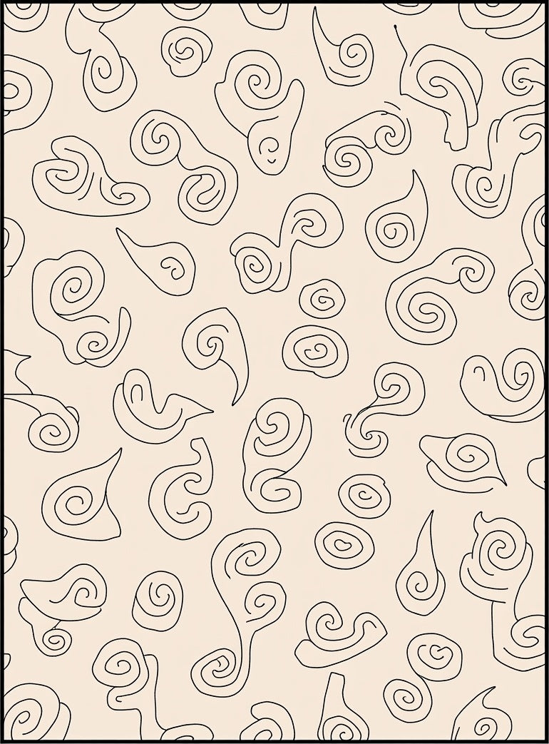 Modern Interlocking Dots and Swirl Composition with Subtle Contrast (Beige) - ODIKA