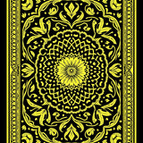 Paisley Honeycomb Jacquard Symmetrical Floral Arrangement (Black)