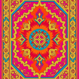 Vibrant Sunset Medallion Tapestry With Intricate Knots(Pink)