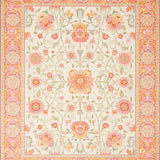 Elegant Area With Intricate Floral Motifs And Beige Hue(Ivory)