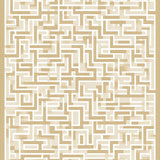 Ivory Maze Beige Geometric Accent Modern Art(Beige)