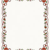 Edge Cottage Throw with Vintage Botanical Motifs(Red)