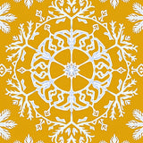 Snowflake Crystal Shag with Intricate Winter Design(Gold)