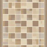 Chic Checkerboard Area Earthy Beige Tone Geometric Patterned(Beige)
