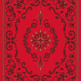 Elegant Yuletide Botanical Spiral Jacquard Vintage Inspired(Red)