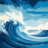 Trendy Oceanic Abstract Design(Blue)