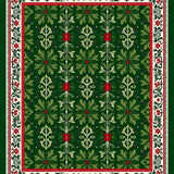Festive Holly Leaves with Intricate Border Design Holiday(Green)