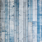 Farmhouse Blue Grey Wood Plank Rug Piece Set Vintage Floor Carpet(Blue)