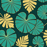 Monstera Leaf Cascade Botanical Tropical Art Design (Gold) - ODIKA