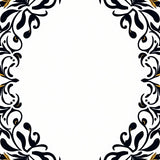 Vintage Inspired Botanical Scrollwork Featuring Leafy Curves (Black)
