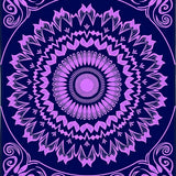 Celestial Starburst with Crystalline Radial Motifs (Purple)