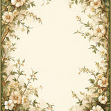 Hallway Runner with Beige and Green Floral Design(Beige)