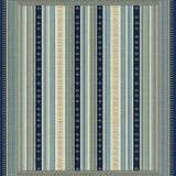 Beige Blue Vintage Stripe Hallway(Blue)