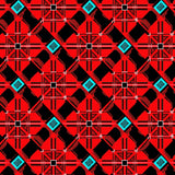 Classic Plaid Lattice Interlocking with Festive Check Motifs(Red)