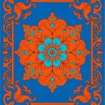 Ornate Motif with Baroque Floral Scrolls (Blue) - ODIKA