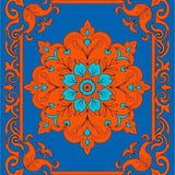 Ornate Motif with Baroque Floral Scrolls (Blue) - ODIKA