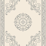 Elegant Scroll Medallion Tapestry Artisan Collection(Ivory)