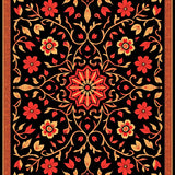 Ornamental Vine Lattice Featuring Seasonal Flora Embellishments(Black)