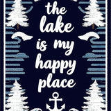 Retreat Welcome with Happy Place Quote Decorative Entry(Blue)