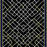 Lattice Interlocking Motif Machine Floor Covering (Black)