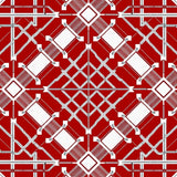 Traditional Plaid with Intersecting Lines Christmas Motif(Red)