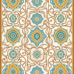 Tile Design with Flowing Curves (Orange) - ODIKA