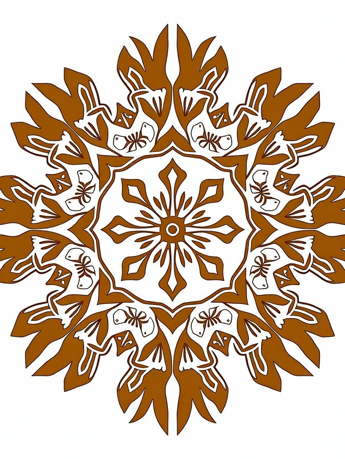 Sunburst Design with Symmetrical Petal (Brown) - ODIKA