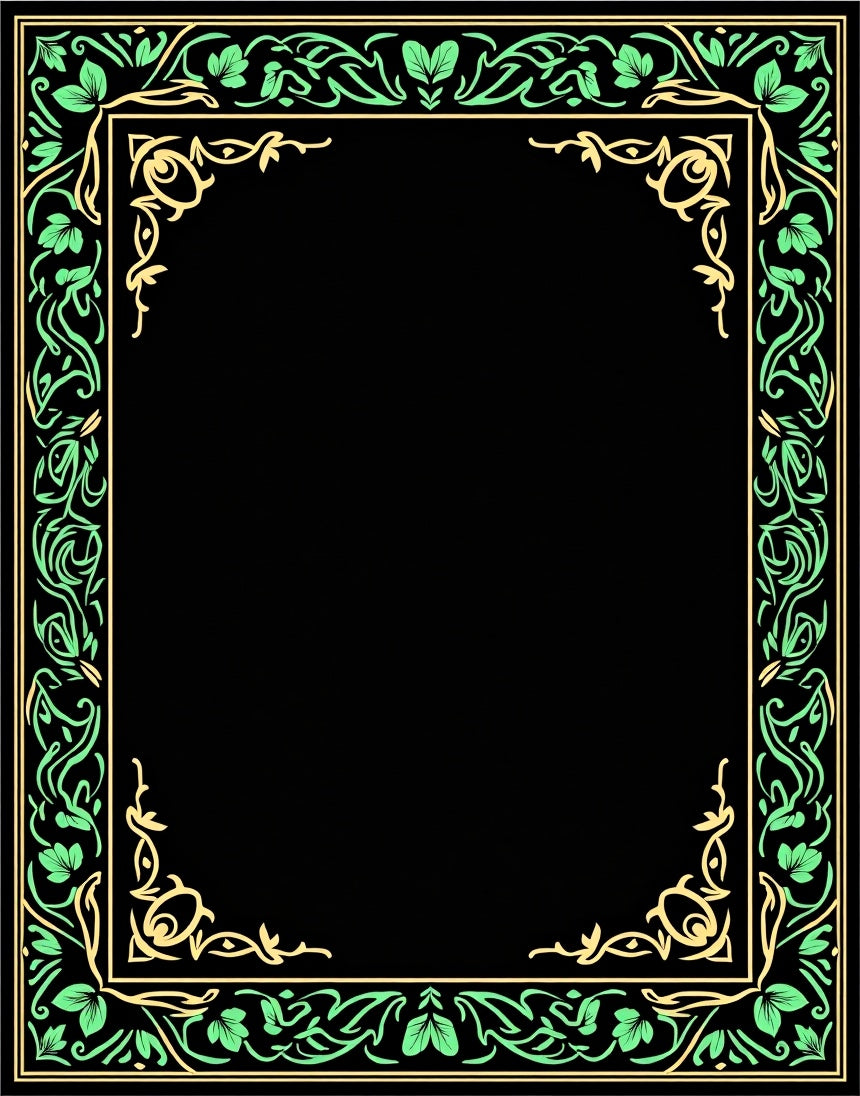 Enchanted Forest With Elegant Botanical Motifs (Black) - ODIKA