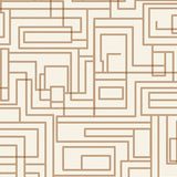 Interlocking Maze Accent with Subtle Abstract Motifs (Brown)