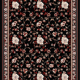 Floral Motif in Rich Color Contrast(Black)