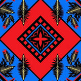 Whimsical Holiday Argyle with Decorative Fir Motifs(Red)