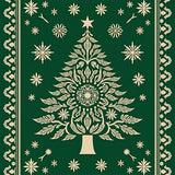 Snowflake Christmas Tree Accent Semi Arc(Green)
