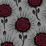 Gothic Rose Bloom Tapestry with Dark Floral Arrangements(Gray) - ODIKA