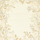 Ivory & Beige Round Stylized Floral Area(Beige)