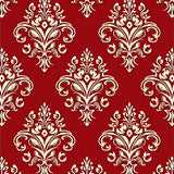 Classic Damask Flourish with Botanical Motifs(Red)
