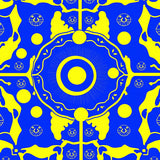 Comical Cat Portrait Seasonal Floor with Radiant Effects(Blue)