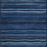 Contemporary Wavy Lines Oval(Navy)