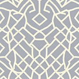 Interlocking Trellis Maze with Contemporary Motifs(Gray)