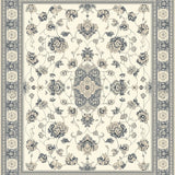 Artistic Beige and Smoke Patterned Area with Ornate Geometric Floral Motifs(Beige)