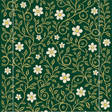 Classic Floral Vine with Interlocking Leaf and Blossom Design(Gold)