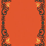 Autumn Harvest Pumpkin Motif with Vine Border Design(Orange)
