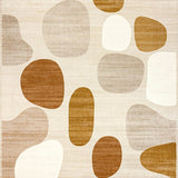 Sophisticated Abstract Area in Brown and Beige with Freeform Shapes(Beige)
