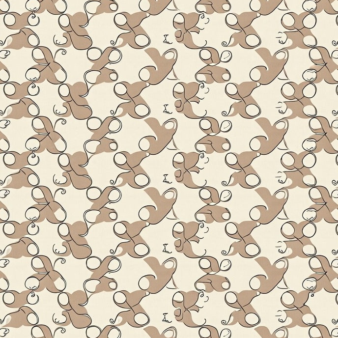 Lattice Hearts Featuring Interlocking Filigree and Minimalist Accents (Beige) - ODIKA