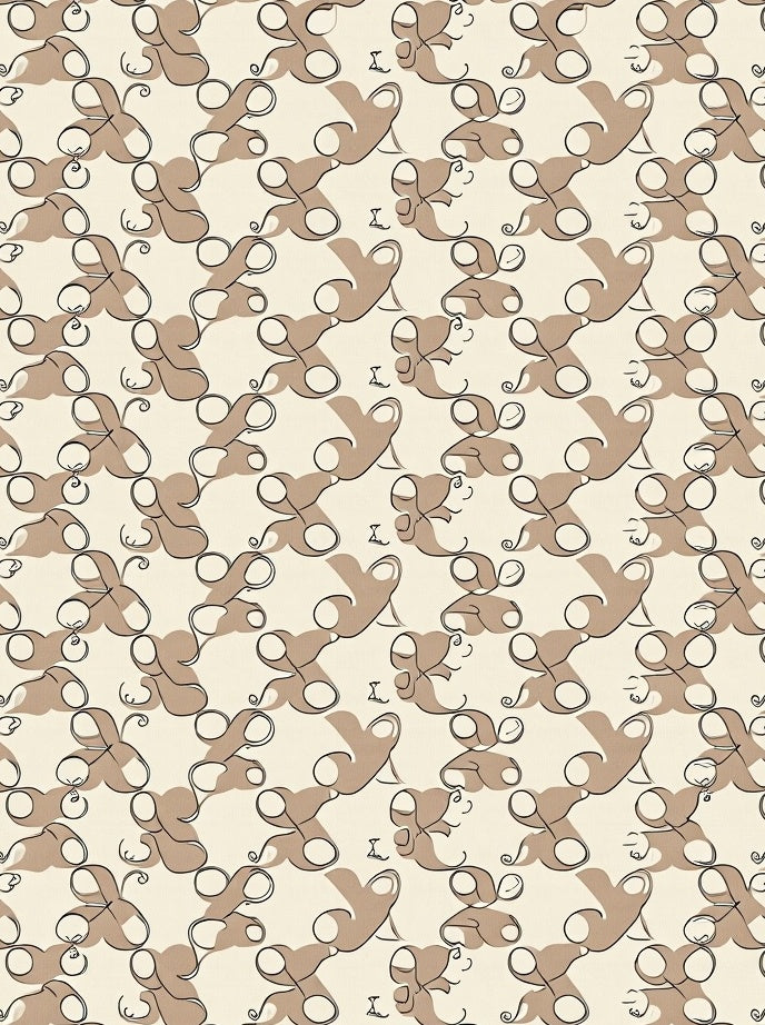 Lattice Hearts Featuring Interlocking Filigree and Minimalist Accents (Beige) - ODIKA