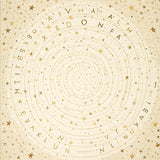 Alphabet Galaxy Round Area For Education With Twinkling Star Elements(Beige)