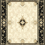 Beautiful Area with Classic Black and Beige Decorative Elements(Beige)