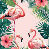 Artistic Flamingo and Leaf Ensemble(Pink)